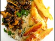gebratene Schupfnudeln mit Zucchini-Soße und Pilzen - Rezept