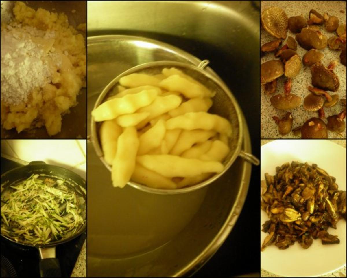 gebratene Schupfnudeln mit Zucchini-Soße und Pilzen - Rezept - Bild Nr. 2
