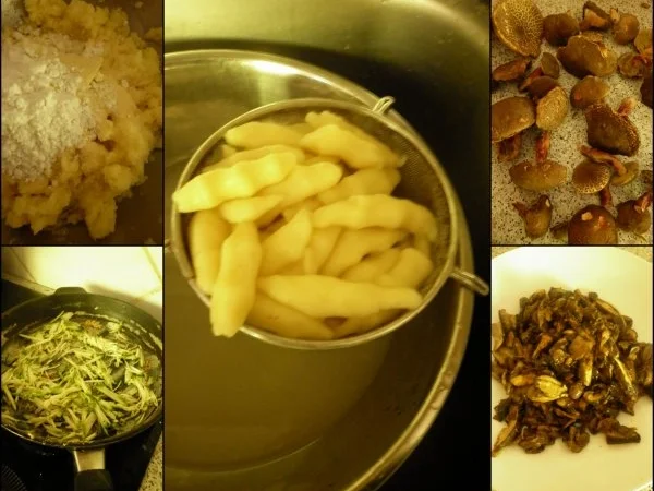 gebratene Schupfnudeln mit Zucchini-Soße und Pilzen - Rezept - Bild Nr. 2