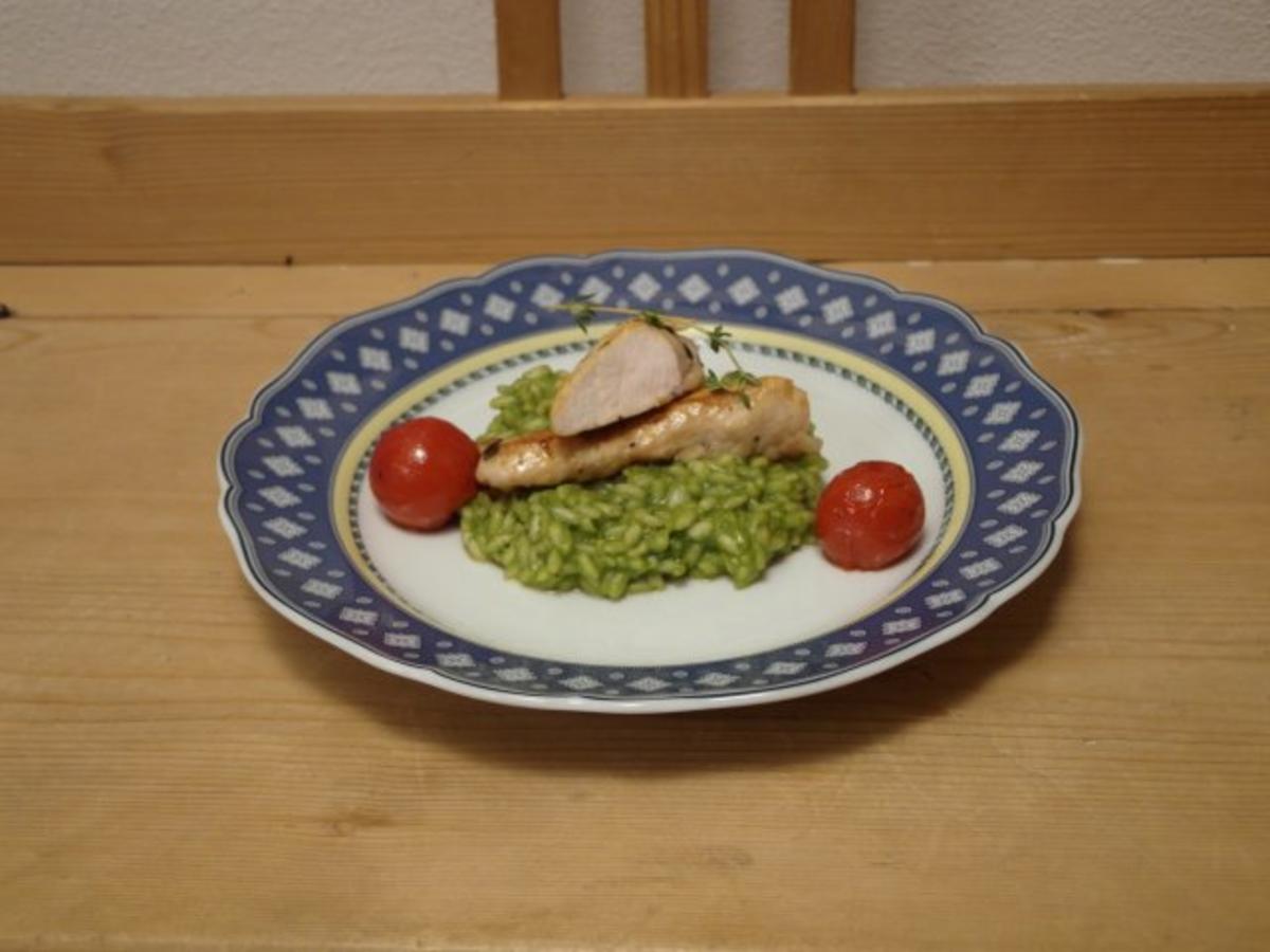 Basilikumrisotto mit Kaninchenfilet - Zuvor Tatarpraline und ... Basilikumrisotto mit Kaninchenfilet - Zuvor Tatarpraline und ...