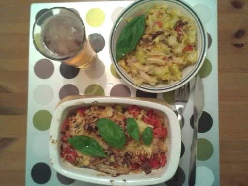 Chicoreeauflauf mit Feigen und Käse ueberbacken - Rezept