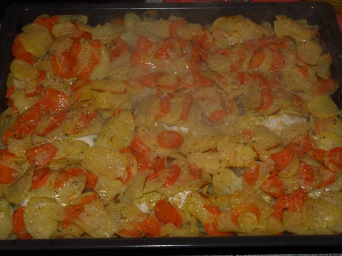 Kabeljau-Kartoffel-Möhren-Gratin - einfach - von CookieDough