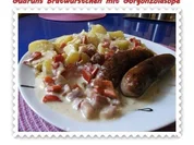 Fleisch: Bratwürstchen mit Gorgonzolasoße - Rezept