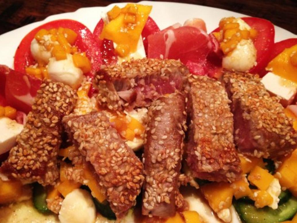 Thunfisch in Sesammantel auf Mango Gurken - schnell &amp; einfach - 152 ...
