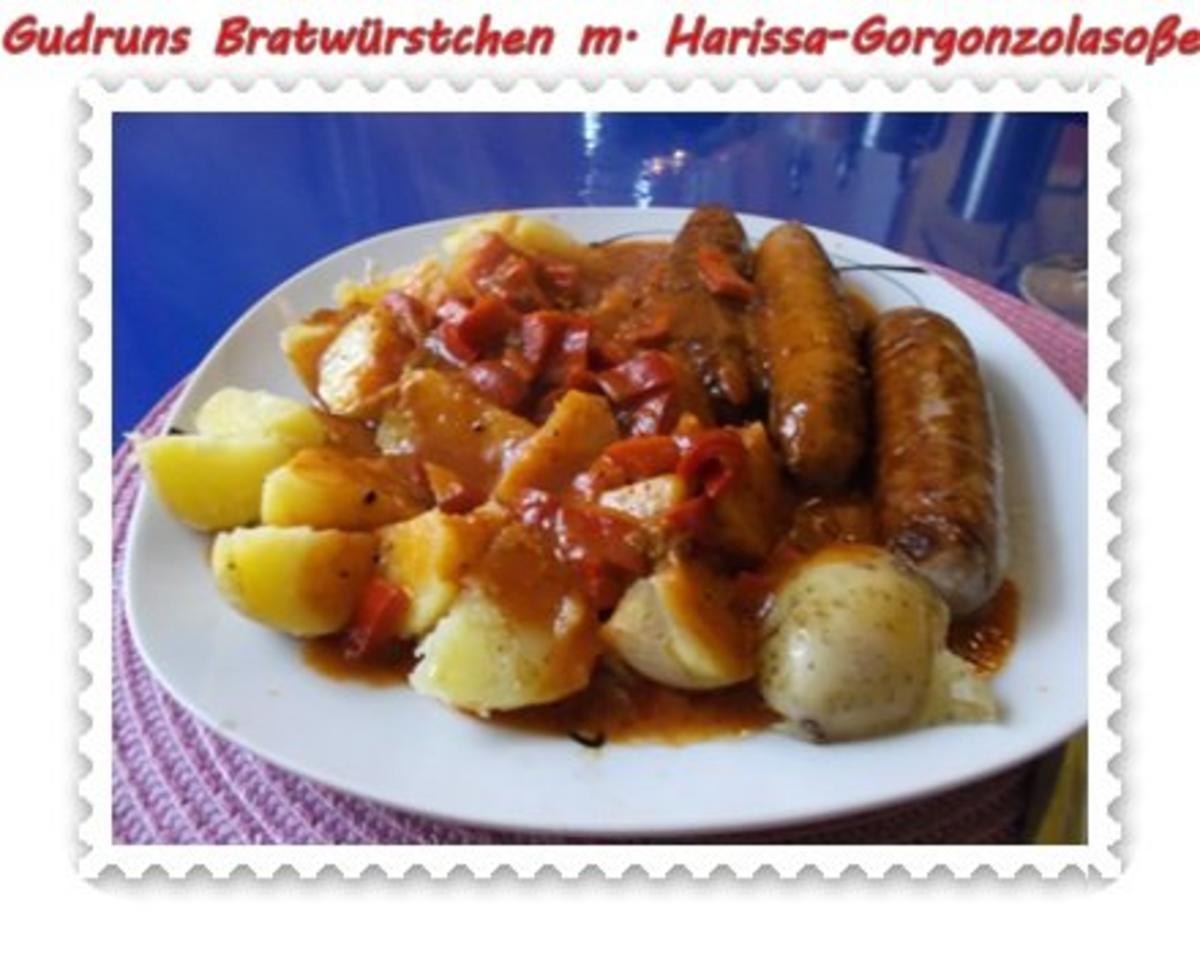 Fleisch: Bratwürstchen mit Harissa-Gorgonzola-Soße - Rezept