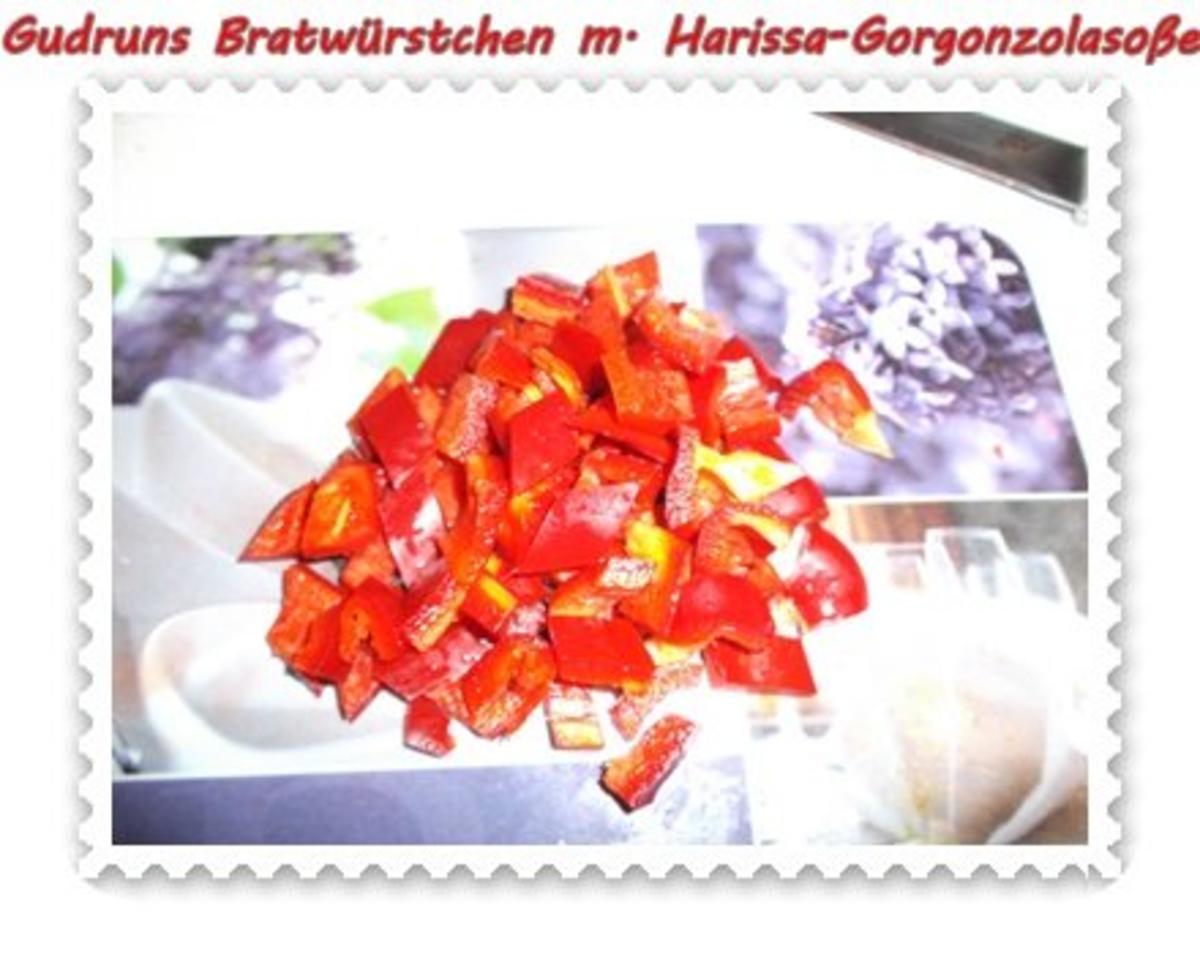 Fleisch: Bratwürstchen mit Harissa-Gorgonzola-Soße - Rezept - Bild Nr. 4