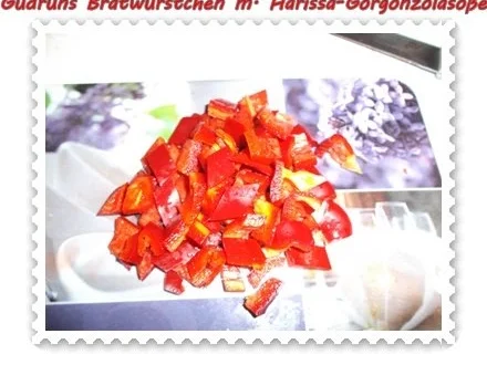 Fleisch: Bratwürstchen mit Harissa-Gorgonzola-Soße - Rezept - Bild Nr. 4
