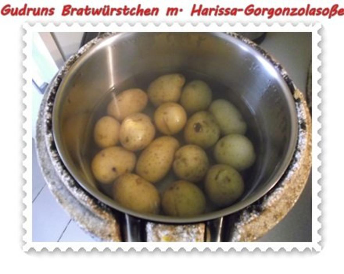 Fleisch: Bratwürstchen mit Harissa-Gorgonzola-Soße - Rezept - Bild Nr. 7