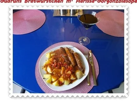 Fleisch: Bratwürstchen mit Harissa-Gorgonzola-Soße - Rezept - Bild Nr. 11