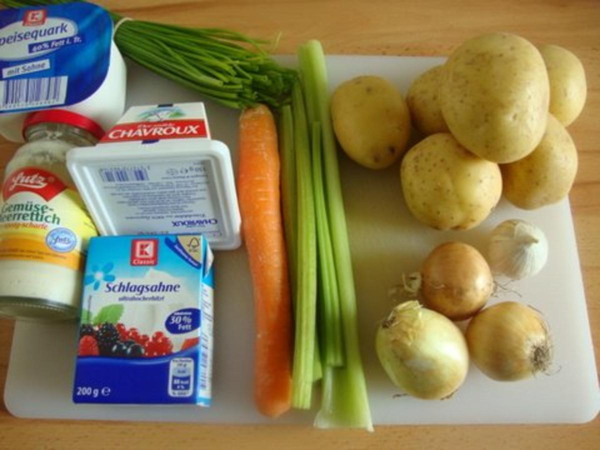 Kartoffelcremesuppe mit gebratenem Gemüse - Rezept - Bild Nr. 3