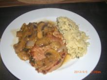 Sur-Schnitzerl mit Champignonweinsauce - Rezept