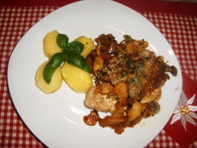 Apfel-Zwiebel-Kotelett - Rezept