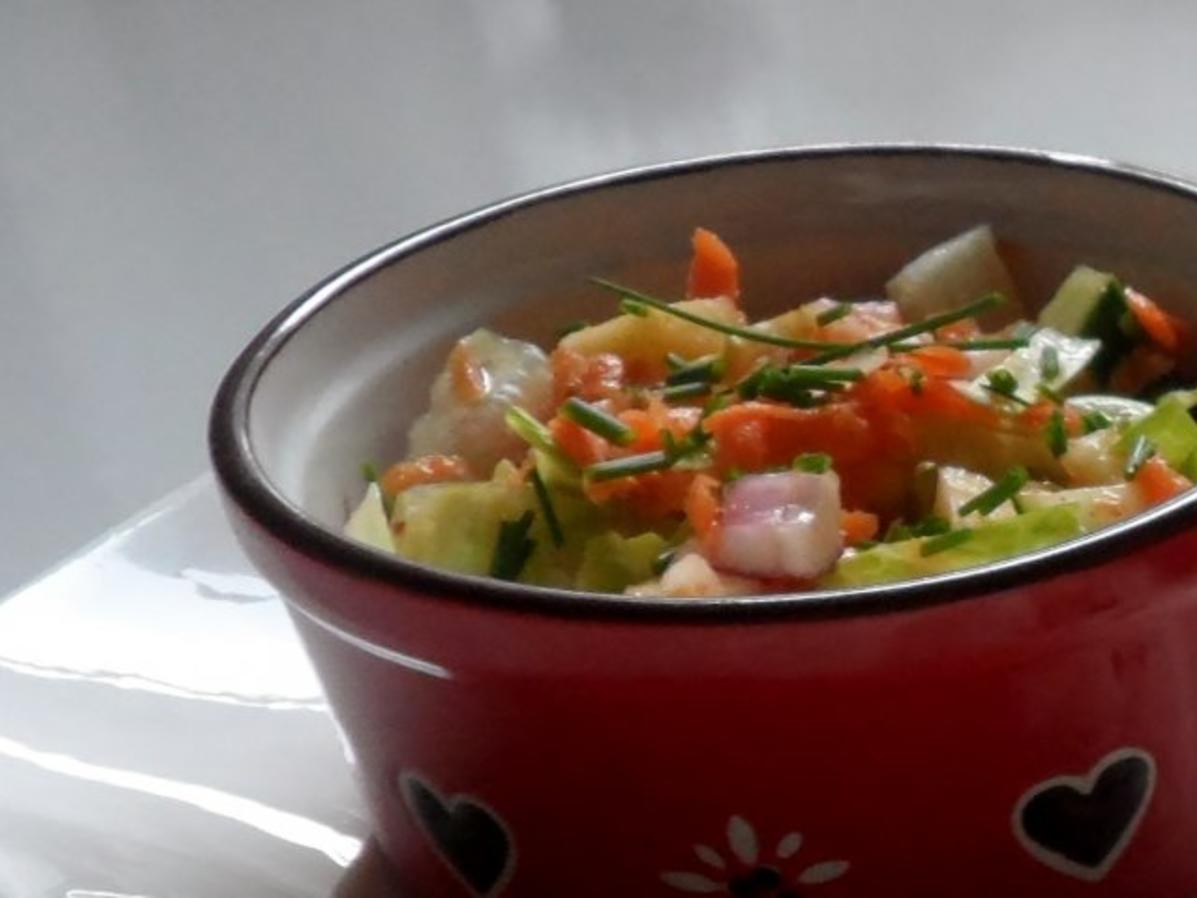 Frischer Karotten Gurken Salat mit Orangen Senf Dressing - einfach - 52 ...