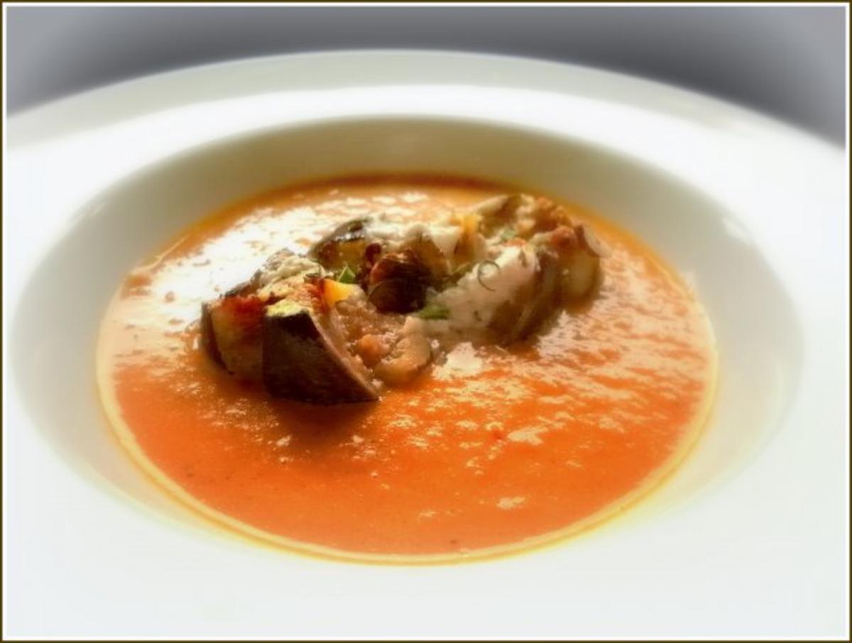 Bilder für Tomatensuppe mit gebackener Feige - Rezept