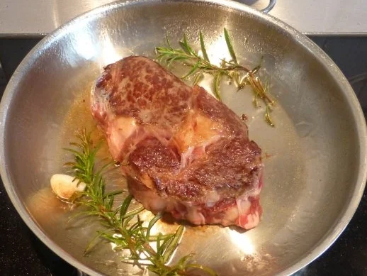 Rezept: Kürbisrisotto mit Entrecote und warmem Steinpilzsalat Bild Nr. 4 Kürbisrisotto mit Entrecote und warmem Steinpilzsalat - Rezept - Bild Nr. 4