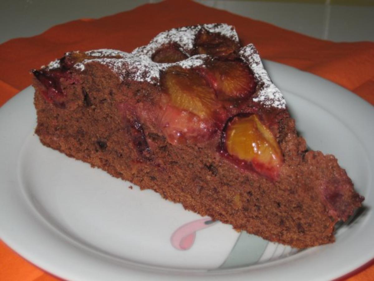 Zwetschgen Rotwein Schoko Kuchen - Rezept