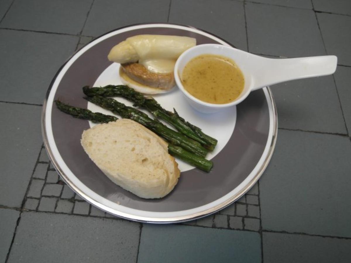 Gratinierter Filet-Taler mit weißem Spargelkopf an gebratenem grünen
Spargel - Rezept Gesendet von Das perfekte Dinner