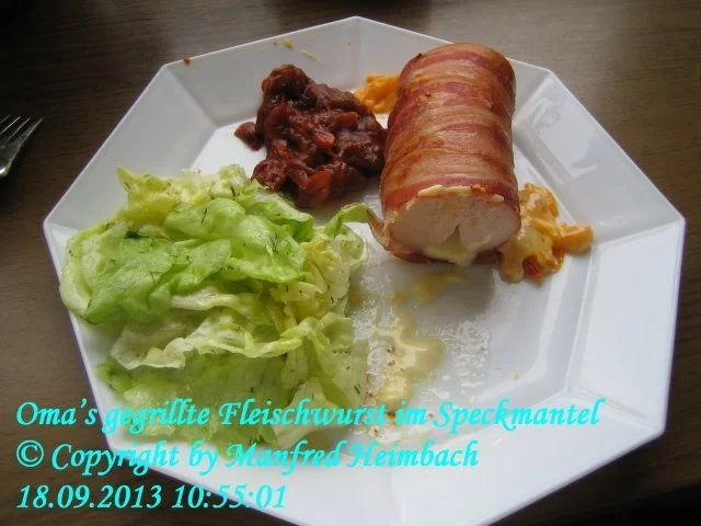 Rezept: Wurst – Oma’s gegrillte Fleischwurst im Speckmantel Wurst – Oma’s gegrillte Fleischwurst im Speckmantel - Rezept