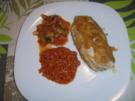 Cordonbleu mit Tomatenrisotto und Champignongemüse. - Rezept