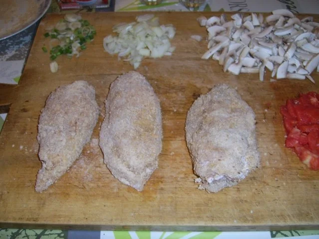 Cordonbleu mit Tomatenrisotto und Champignongemüse. - Rezept - Bild Nr. 10