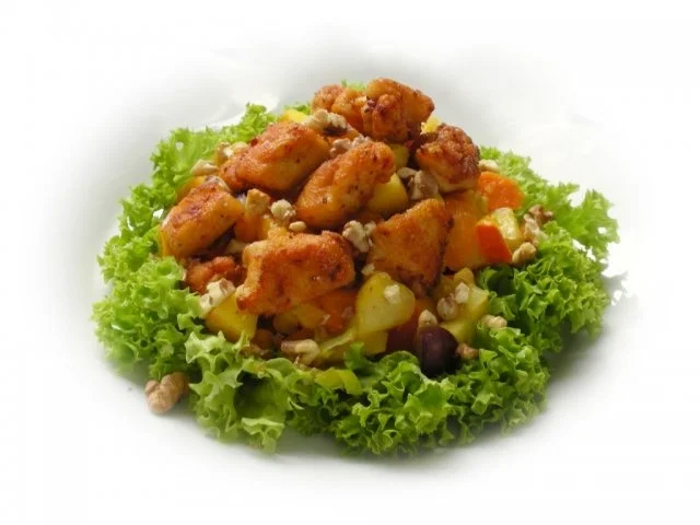 Herbstlicher Kürbissalat mit Obst und Hühnerfleisch - Rezept - Bild Nr. 15