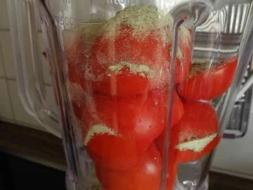 Vegan : Tomaten - Möhrensoßen mit Soja - Leberkäse - Rezept - Bild Nr. 5