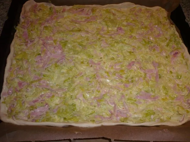 Rezept: Porreeblechkuchen mit Quark-Öl-Teig Bild Nr. 11 Porreeblechkuchen mit Quark-Öl-Teig - Rezept - Bild Nr. 11