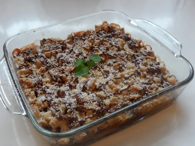 Dessert: Birnen-Zwetschgen-Crumble mit Cranberries und Chilischokolade - Rezept - Bild Nr. 14