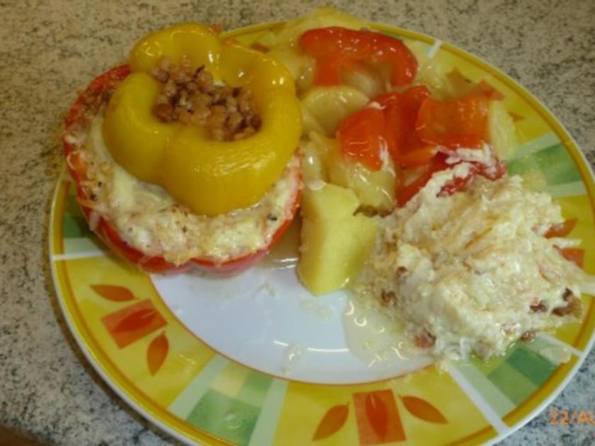 Paprika gefüllt mit Sauerkraut - einfach - 110 kcal/100g