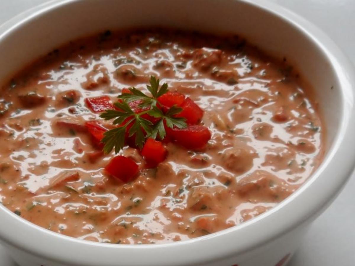 Kartoffel-Parmesan-Plätzchen mit feurigem Paprika-Tomaten-Dip - Rezept - Bild Nr. 6