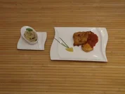 Fischfilet im Biermantel mit fruchtiger Tomatensoße und Risotto - Rezept
