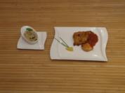 Fischfilet im Biermantel mit fruchtiger Tomatensoße und Risotto - Rezept