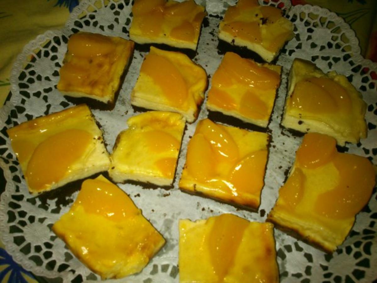 Schoko-Käse Schnitten mit Pfirsich - Rezept - Bild Nr. 2