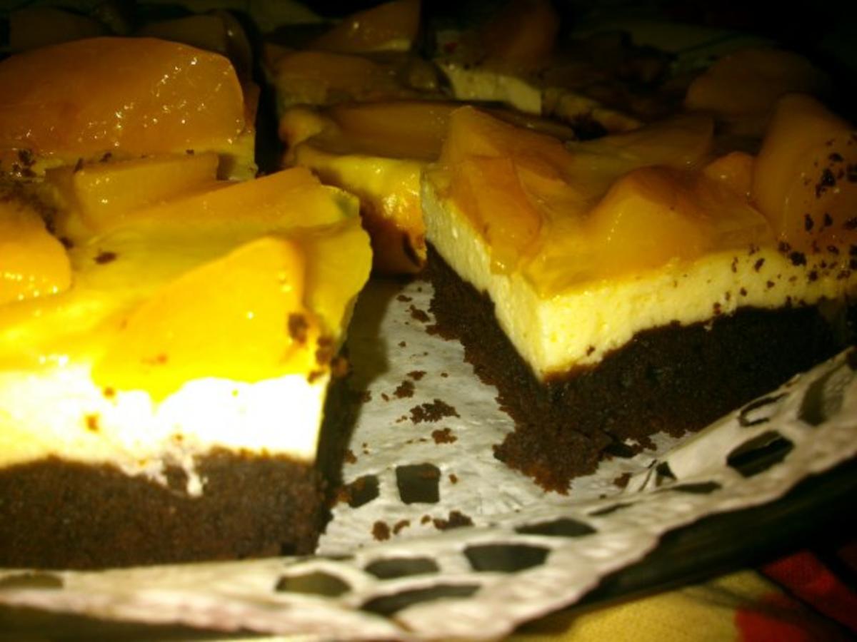 Schoko-Käse Schnitten mit Pfirsich - Rezept - Bild Nr. 4