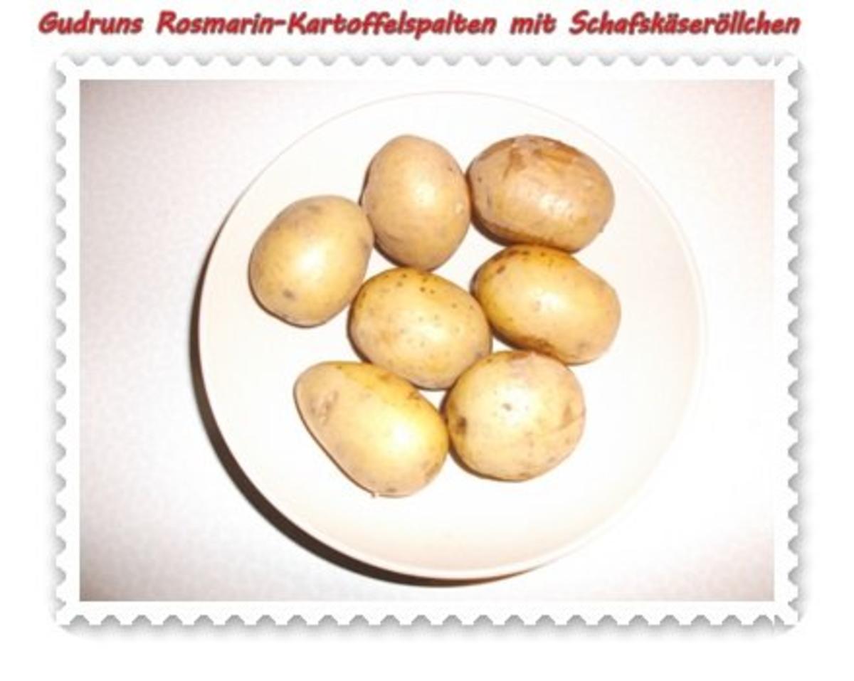 Kartoffeln: Rosmarin-Kartoffelspalten mit Schafskäseröllchen - Rezept - Bild Nr. 2