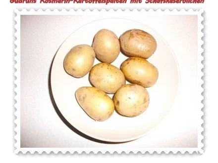 Kartoffeln: Rosmarin-Kartoffelspalten mit Schafskäseröllchen - Rezept - Bild Nr. 2