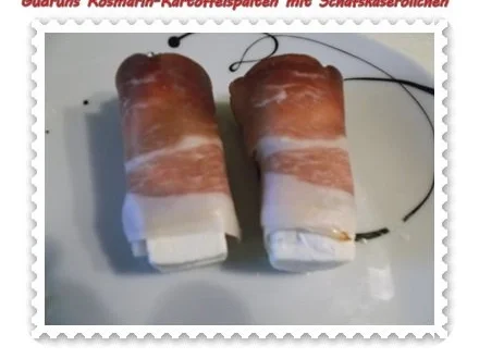 Kartoffeln: Rosmarin-Kartoffelspalten mit Schafskäseröllchen - Rezept - Bild Nr. 7