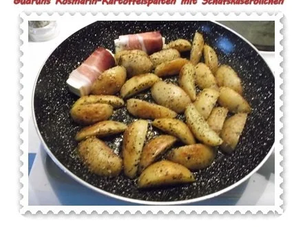 Kartoffeln: Rosmarin-Kartoffelspalten mit Schafskäseröllchen - Rezept - Bild Nr. 8