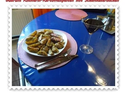 Kartoffeln: Rosmarin-Kartoffelspalten mit Schafskäseröllchen - Rezept - Bild Nr. 11