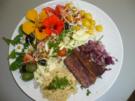 eingelegter Tofu mit Rohkost und Hirse - Rezept