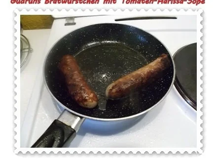 Fleisch: Bratwürstchen mit Tomaten-Harissa-Soße und Pellkartoffeln - Rezept - Bild Nr. 6