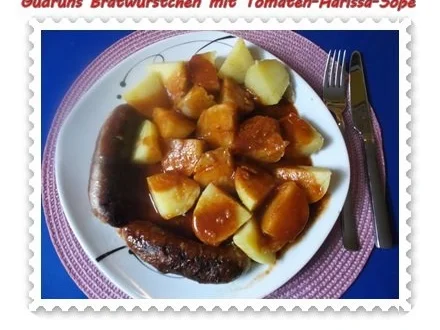 Fleisch: Bratwürstchen mit Tomaten-Harissa-Soße und Pellkartoffeln - Rezept - Bild Nr. 10