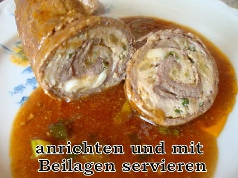 Rezept: Rouladen mit Frühlingszwiebel-Kalbsbrätfüllung Bild Nr. 15 Rouladen mit Frühlingszwiebel-Kalbsbrätfüllung - Rezept - Bild Nr. 15