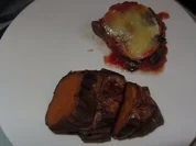 Tomate-Mozarellahuhn mit gebackenen Süßkartoffeln - Rezept