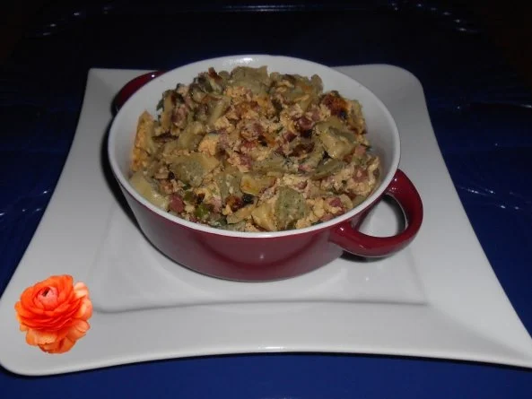 Rezept: Maultaschen-Pfanderl mit Schinken und Ei Bild Nr. 10 Maultaschen-Pfanderl mit Schinken und Ei - Rezept - Bild Nr. 10