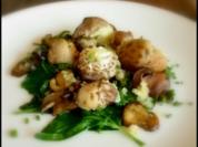 Gefüllte Pilzköpfchen mit Spinat - Rezept
