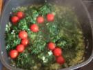 lachspfanne mit Spinat und dazu Nudeln - Rezept