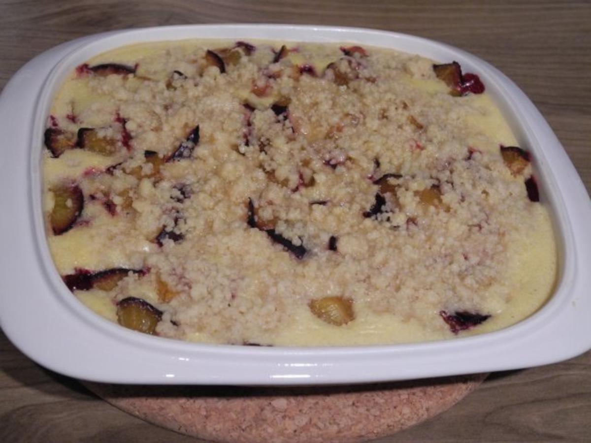 Dessert : Pflaumen in Quark - Joghurt - Pudding - Rezept