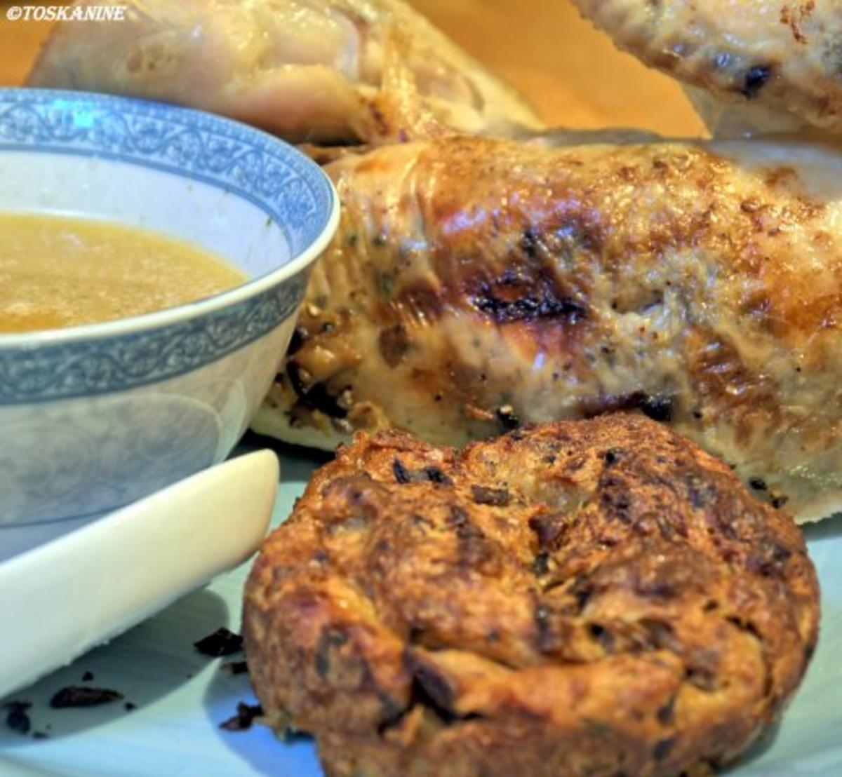 Steinpilz-Pfirsich-Spieße mit Speck