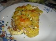 Kartofflauflauf mit Reste vom Selchschopf - Rezept